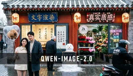2K Qwen Image 2.0 slide layout with crisp English text