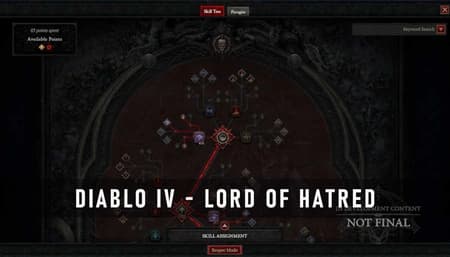 Diablo 4 Lord of Hatred new skill tree visual