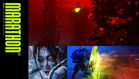 Marathon - Runner extraction beacon tower, moody sci fi lighting